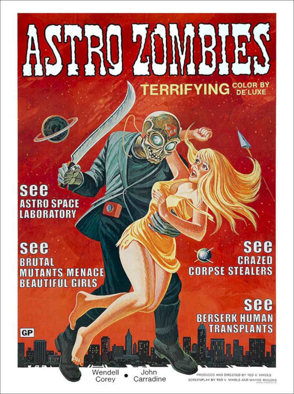 Astro Zombies Movie Poster Vintage Retro Advert Poster A4 Photo Print
