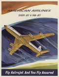 Astrojet American Airlines Vintage Retro Advert Poster A4 Photo Print