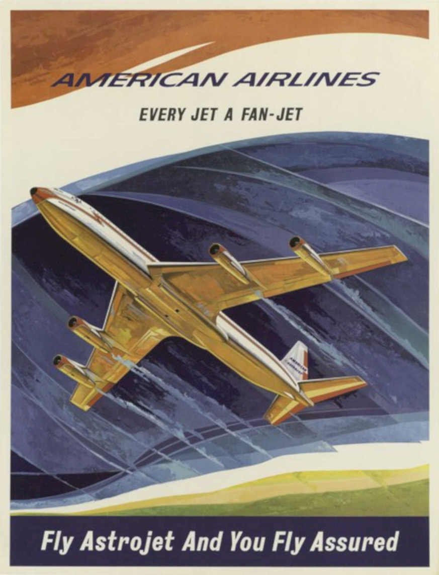 Astrojet American Airlines Vintage Retro Advert Poster A4 Photo Print