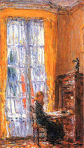 At The Desk Hassam Impressionism American A4 Photo Print