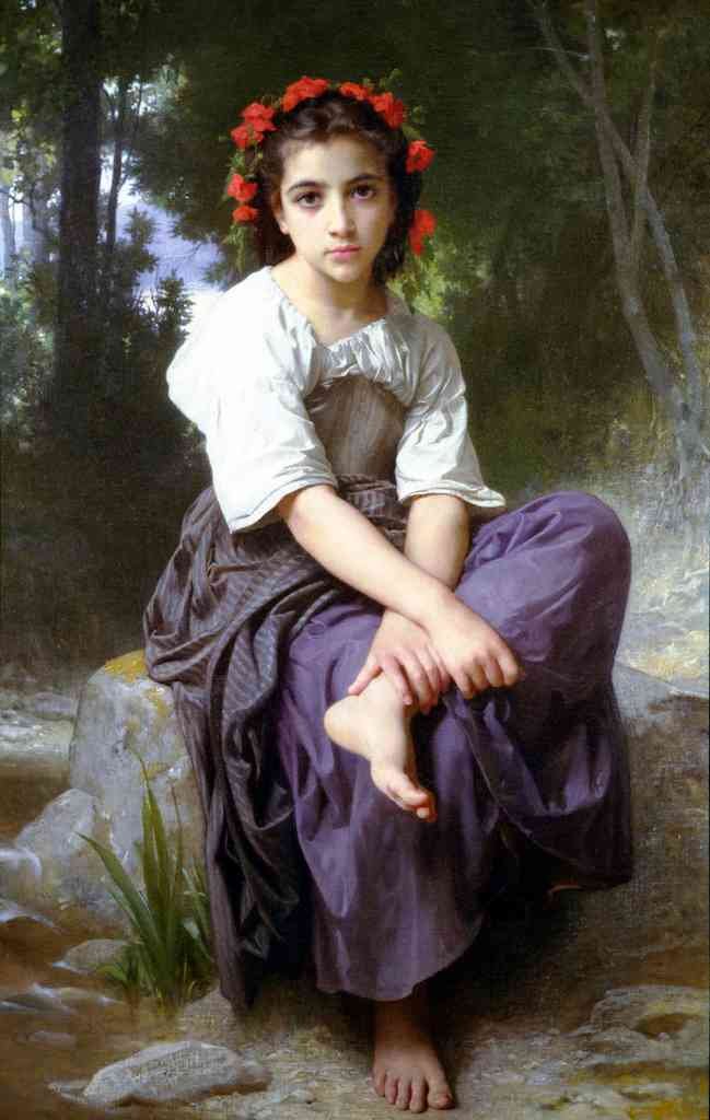 At The Edge Of The Brook2 Bouguereau A4 Photo Print