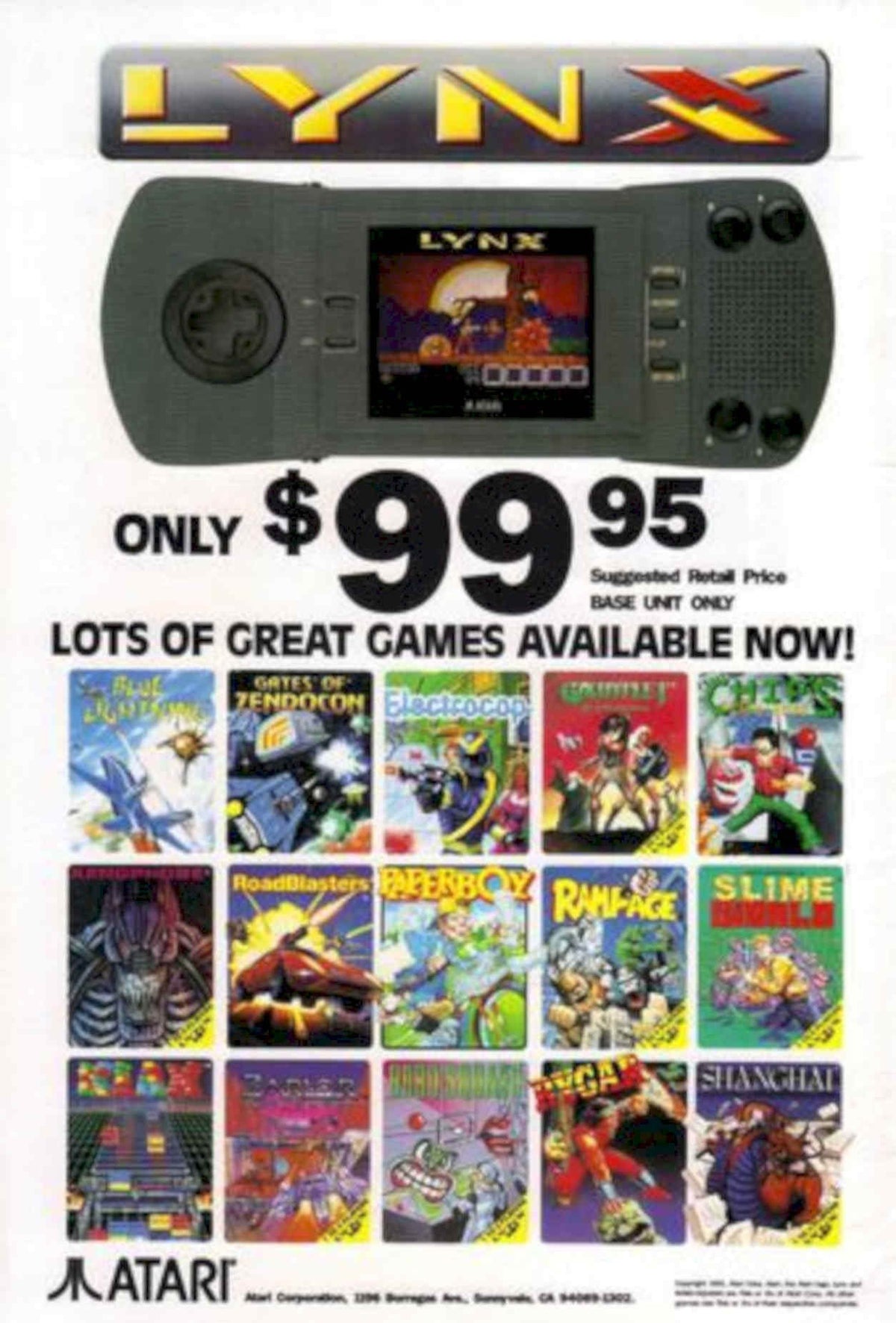 Atari Lynx Games Vintage Retro Advert Poster A4 Photo Print