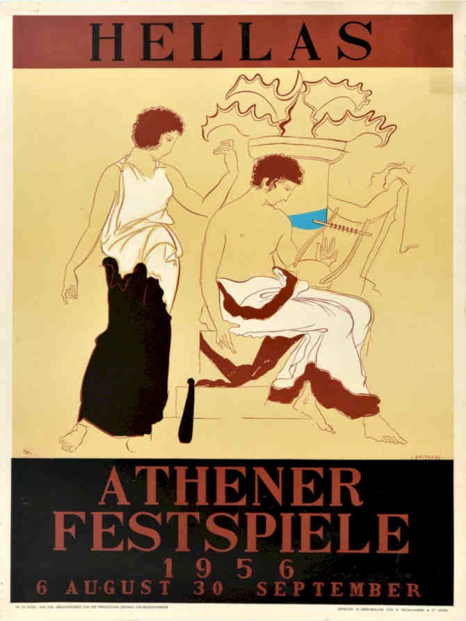Athener Festspiele 1956 Vintage Retro Advert Poster A4 Photo Print