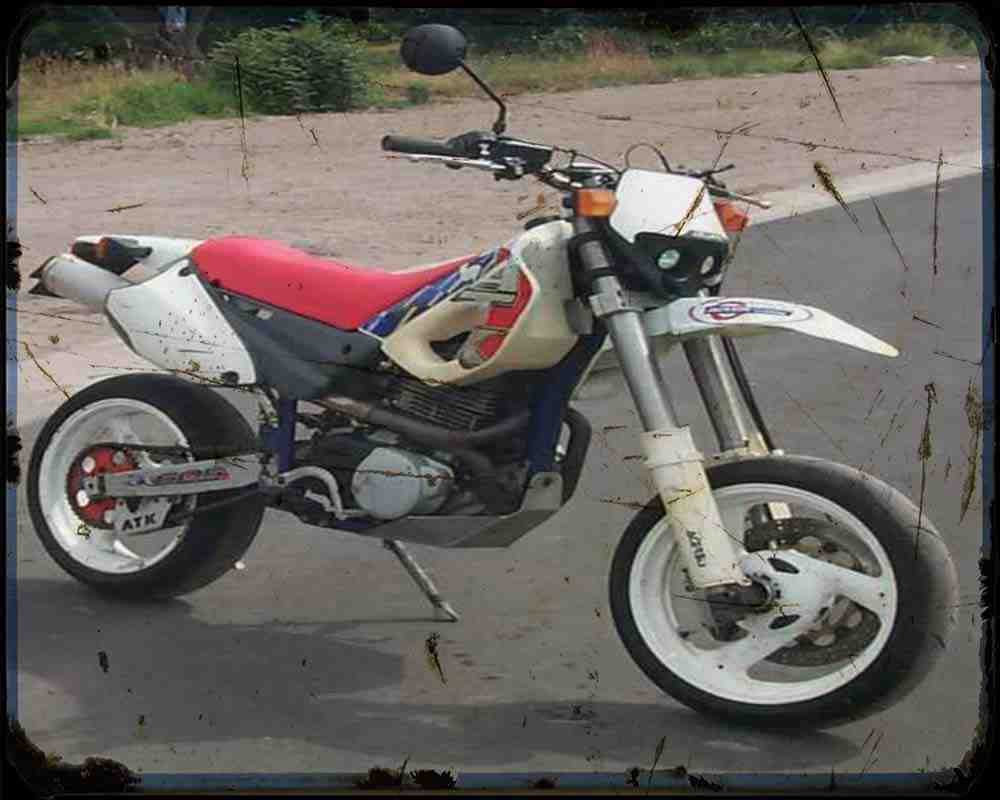 Atk 600 Motard 01 Motorbike Vintage Aged A4 Photo Print