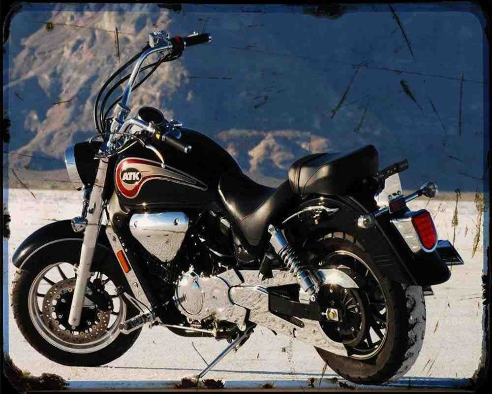 Atk 700 Cruiser Motorbike Vintage Aged A4 Photo Print