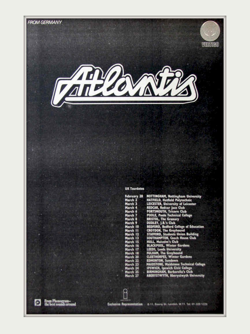 Atlantis Uk Dates Vintage Retro Advert Poster A4 Photo Print