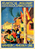 Atlantische Insel Fahrt Vintage Retro Advert Poster A4 Photo Print