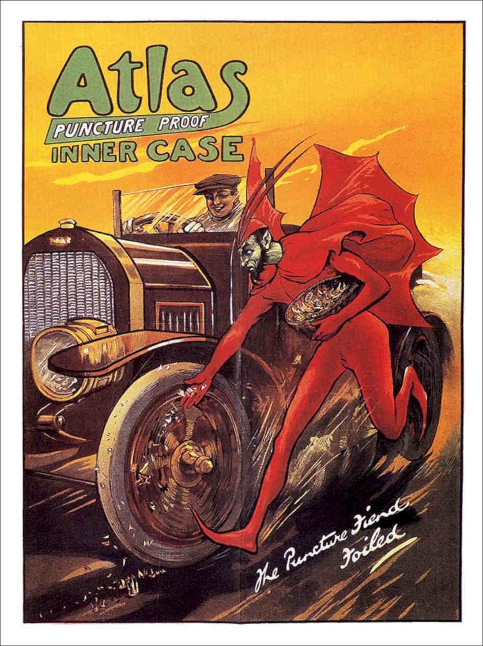 Atlas Tyres 1910s Vintage Retro Advert Poster A4 Photo Print