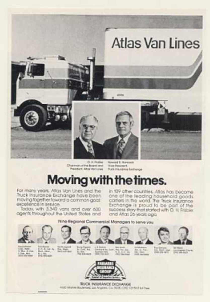 Atlas Van Lines Vintage Retro Advert Ads A4 Photo Print
