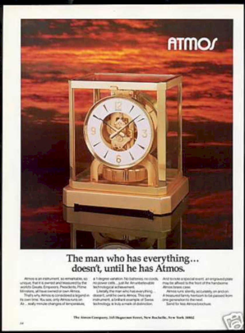 Atmos Clock Sunset Vintage Retro Advert Ads A4 Photo Print