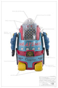 Atomic Robot Drawing Vintage Retro Advert Ads A4 Photo Print