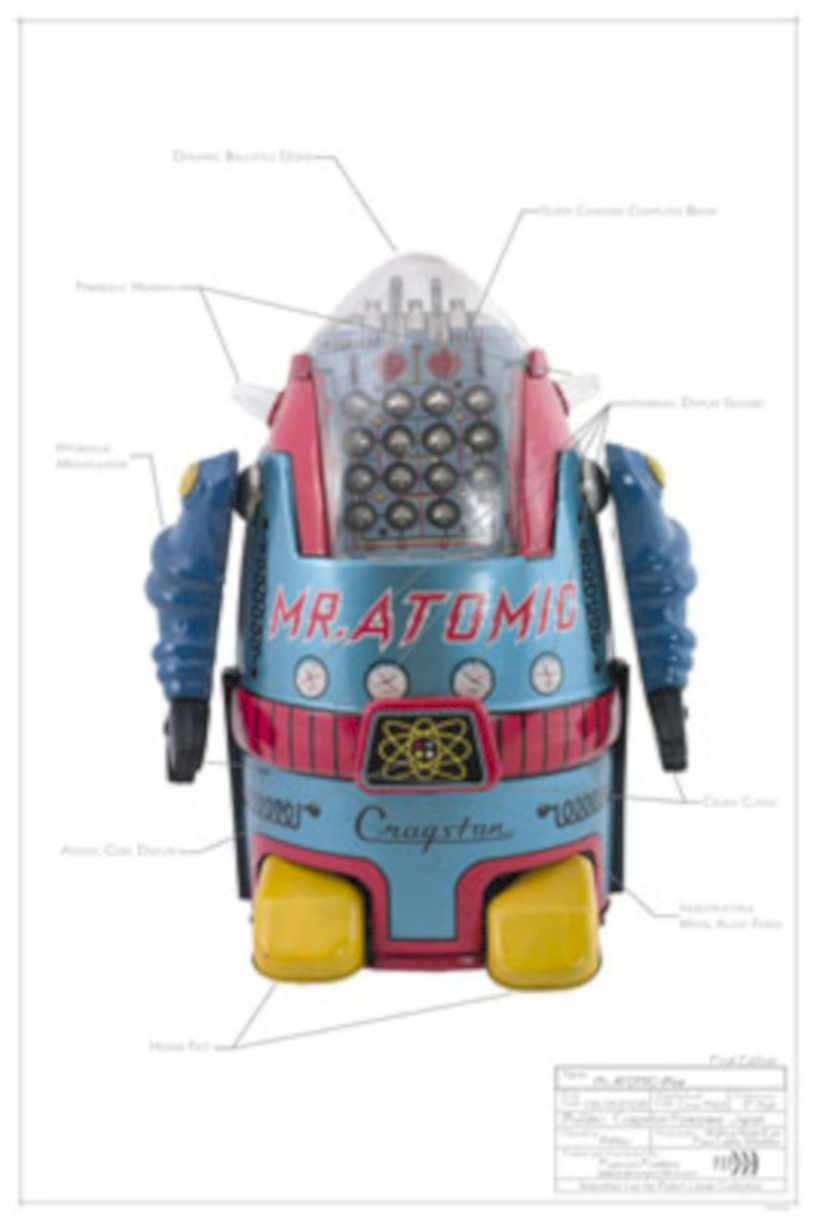 Atomic Robot Drawing Vintage Retro Advert Ads A4 Photo Print