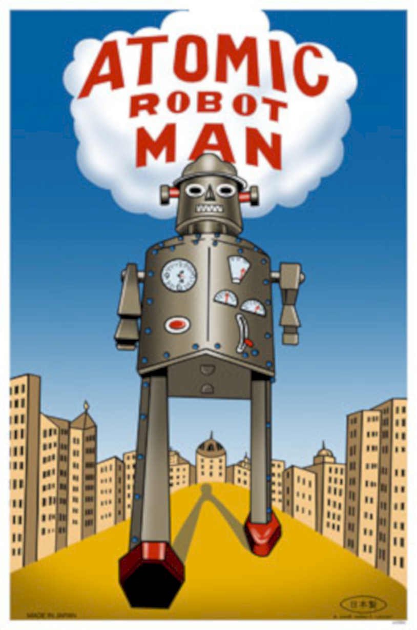 Atomic Robot Man Vintage Retro Advert Ads A4 Photo Print