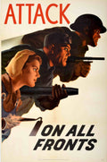 Attack Fronts Soldiers Vintage Retro Advert Poster A4 Photo Print