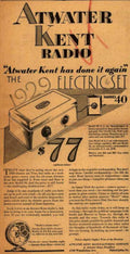 Atwater Kent Radio 1 Vintage Retro Advert Ads A4 Photo Print