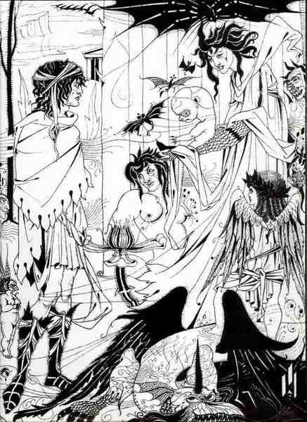 Aubrey Beardsley Dreams A4 Photo Print