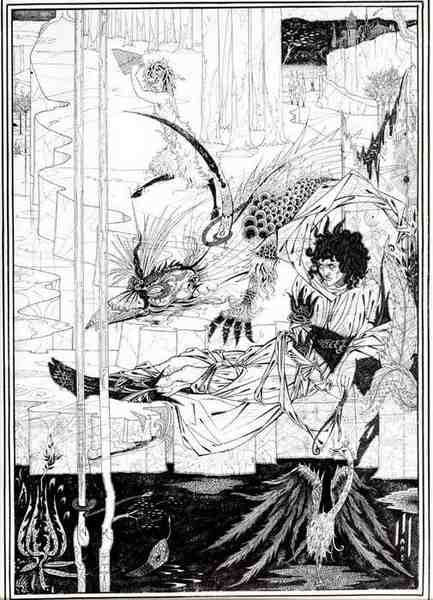 Aubrey Beardsley How King Arthur Saw The Questing Beast A4 Photo Print