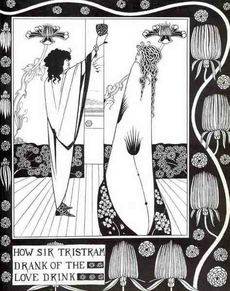 Aubrey Beardsley How Sir Tristram Drank Of The Love Drink A4 Photo Print