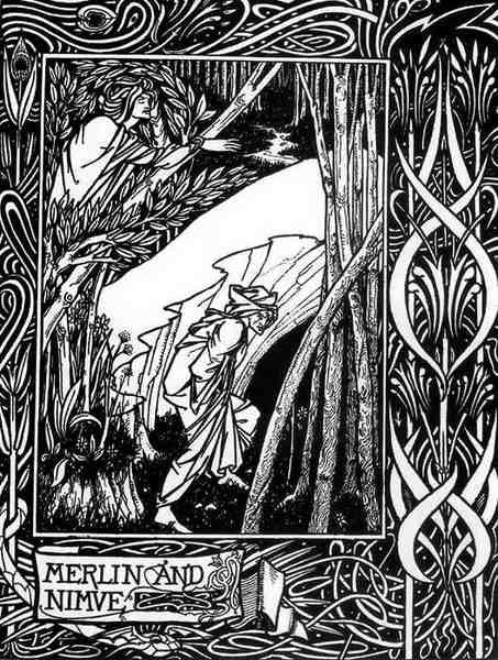 Aubrey Beardsley Merlin And Nimue A4 Photo Print