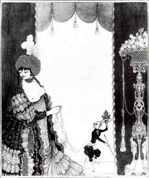 Aubrey Beardsley The Lady With The Monkey A4 Photo Print