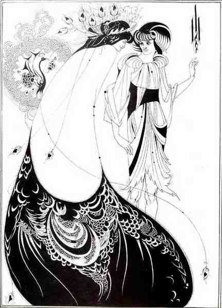 Aubrey Beardsley The Peacock Skirt A4 Photo Print