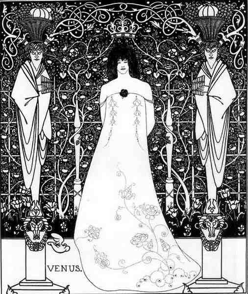 Aubrey Beardsley Venus Between Terminal Gods A4 Photo Print