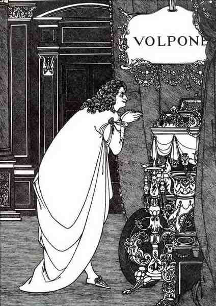 Aubrey Beardsley Volpone Adoring His Treasures A4 Photo Print
