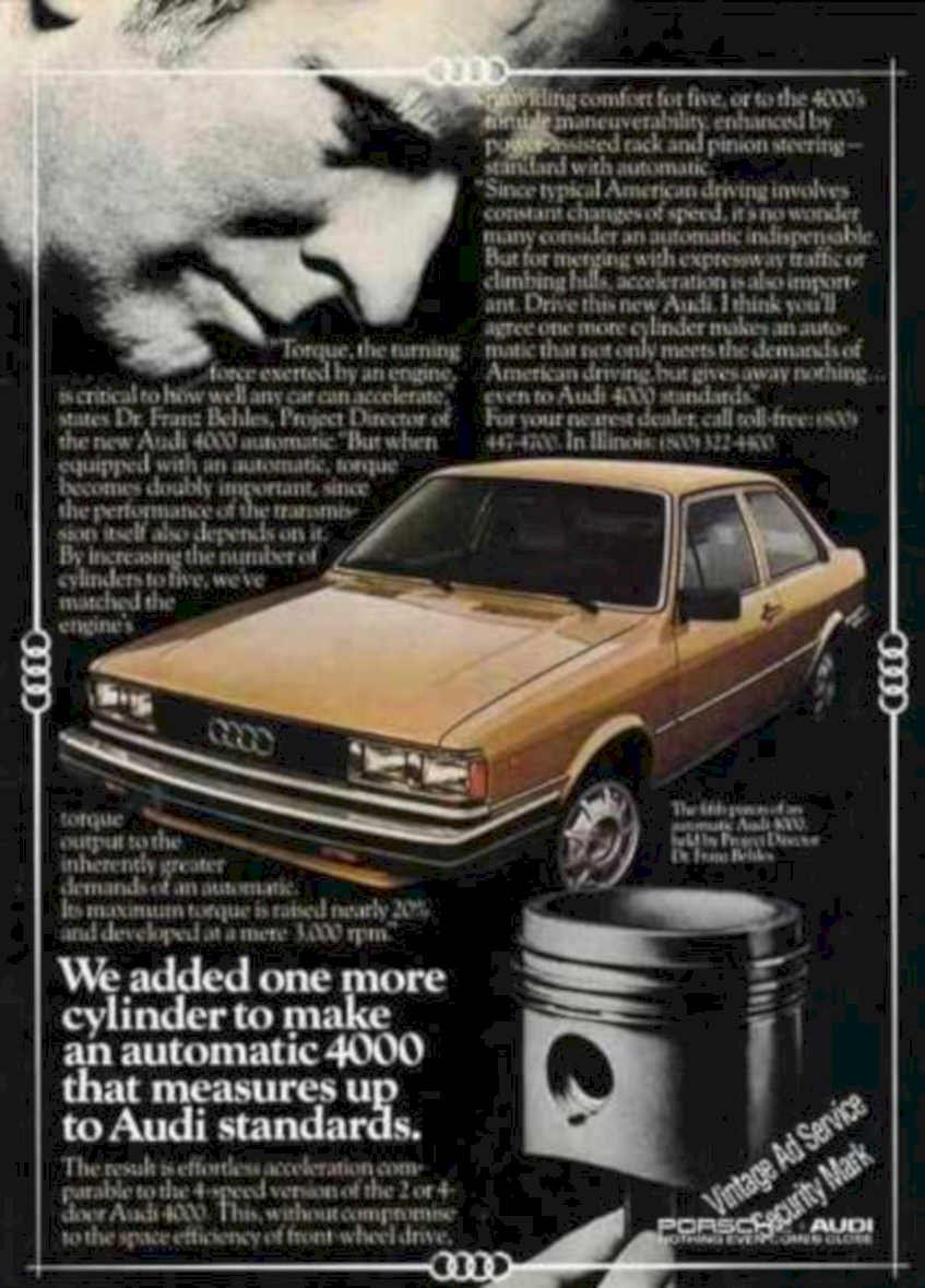 Audi 4000 Engine Vintage Retro Advert Ads A4 Photo Print