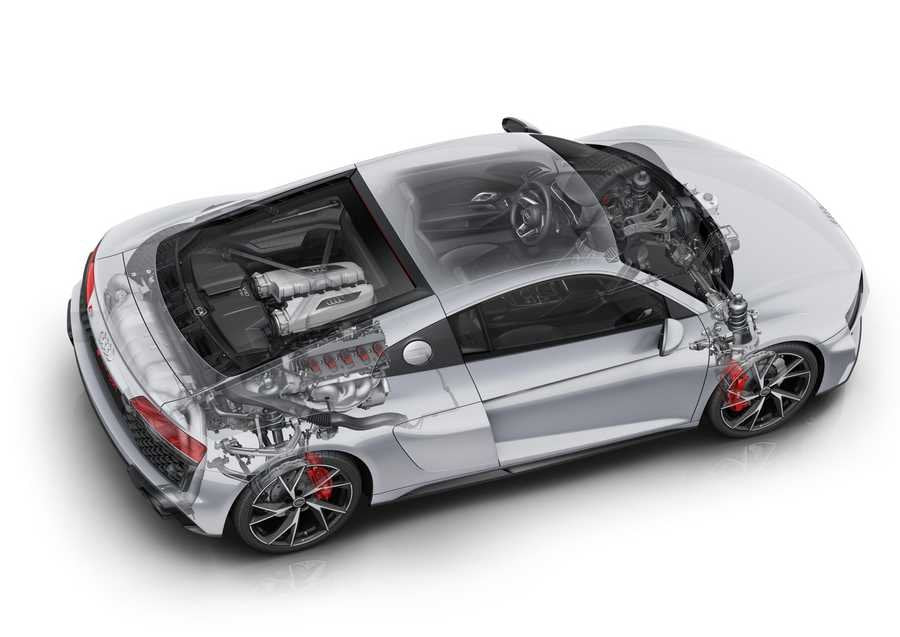 Audi R8 2019 cutaway A4 Photo Print