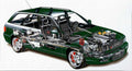 Audi rS2 cutaway A4 Photo Print