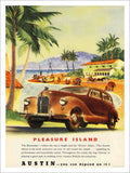 Austin Pleasure Island Bermuda Car Advert 1940s Vintage Retro Advert Poster A4 
