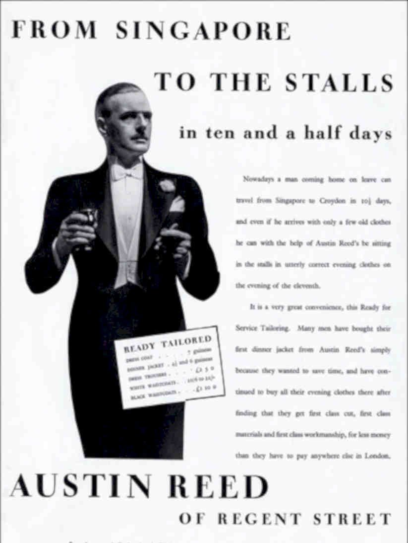 Austin Reed Evening Vintage Retro Advert Poster A4 Photo Print