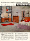 Austin Suite Bedroom 1950s Vintage Retro Advert Poster