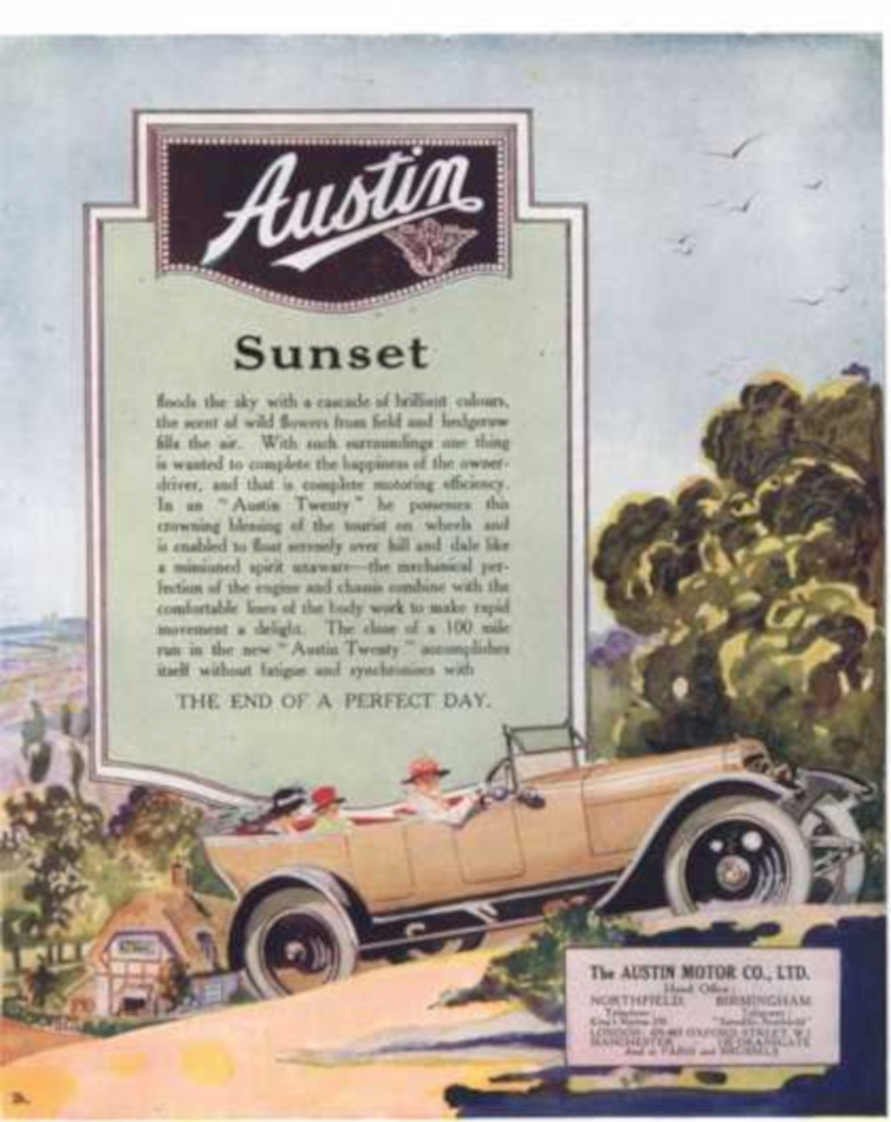Austin Sunset Twenty Vintage Retro Advert Ads A4 Photo Print