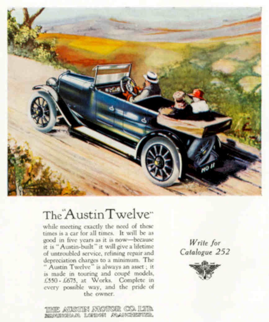 Austin Twelve 1922 Vintage Retro Advert Poster A4 Photo Print