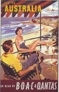 Australia Beach Boac Vintage Retro Advert Poster A4 Photo Print