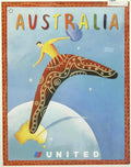 Australia Kangaroo Moon Vintage Retro Advert Poster A4 Photo Print