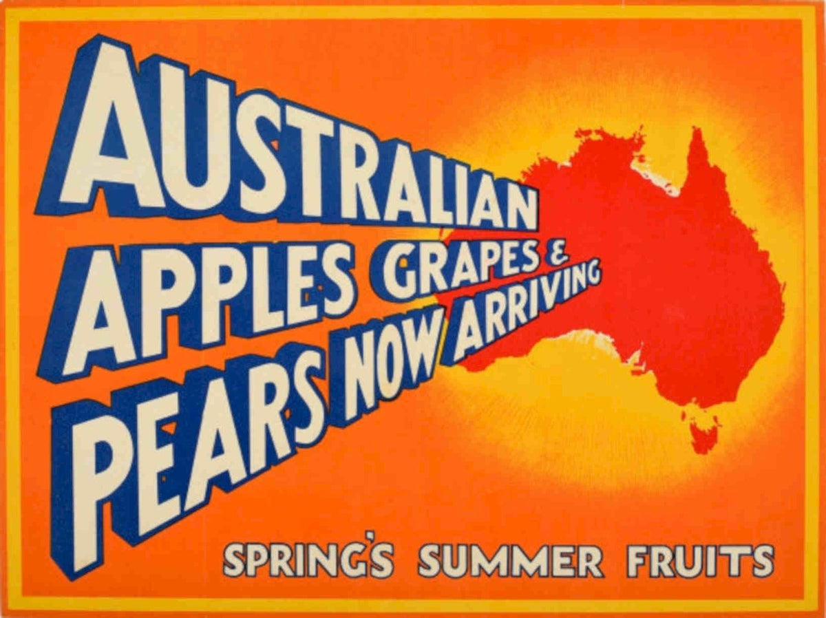 Australian Apples Grapes 2 Vintage Retro Advert Poster A4 Photo Print