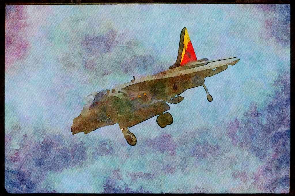 Austria 034037 BAe Harrier GR.7A _ Royal Air Force A4 Limited Edition Watercolour Print