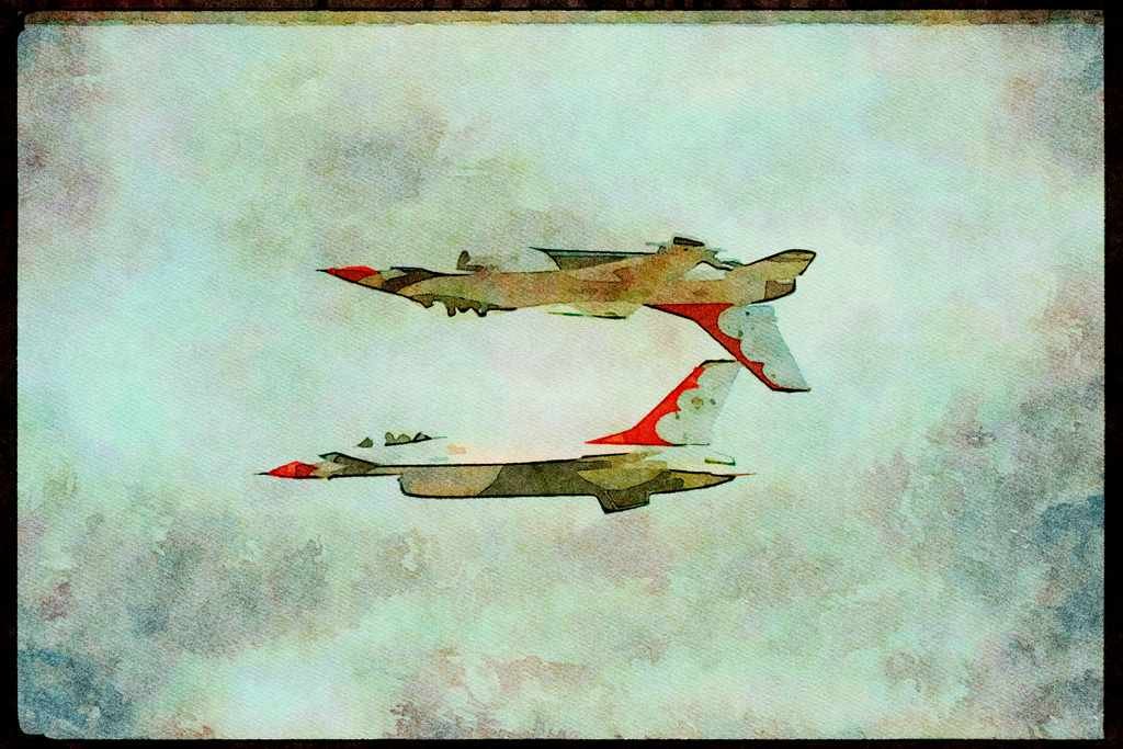 Austria 034041 General Dynamics F 16A Fighting Falcon _ The Thunderbirds, USAF A4 Limited Edition Watercolour Print