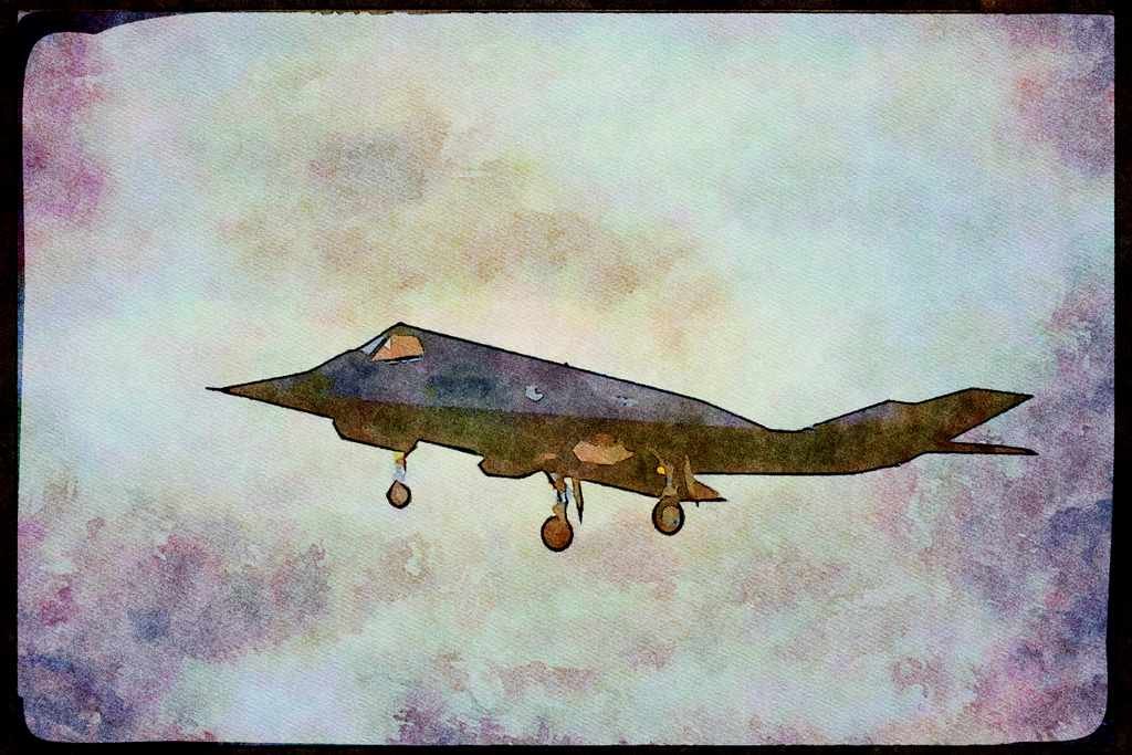 Austria 034050 Lockheed F 117A Nighthawk _ United States Air Force A4 Limited Edition Watercolour Print