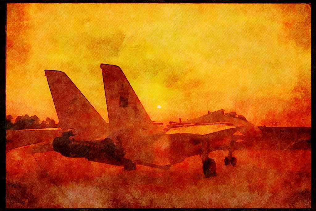 Austria 034053 Grumman F 14A Tomcat _ United States Navy A4 Limited Edition Watercolour Print