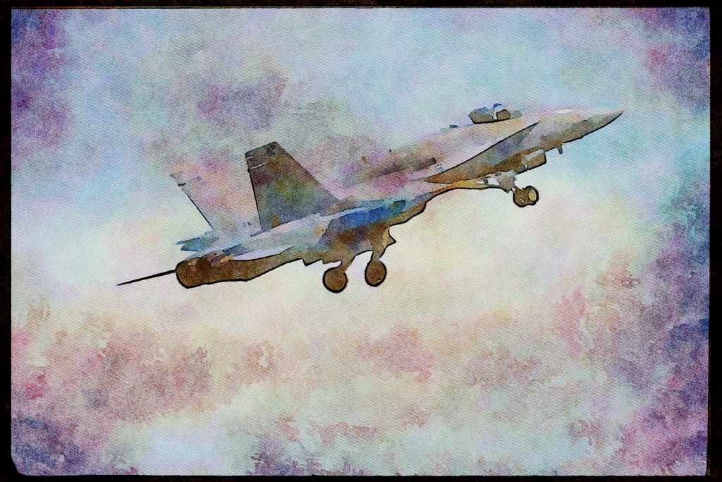 Austria 034056 McDonnell Douglas CF 18A Hornet _ Canadian Armed Forces A4 Limited Edition Watercolour Print
