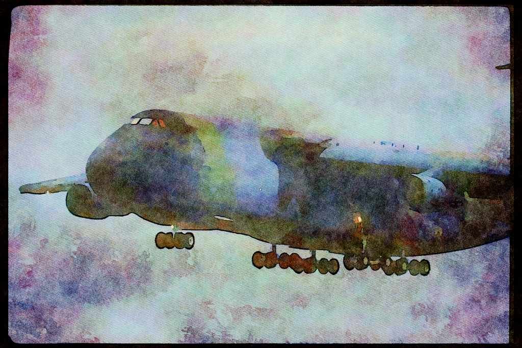Austria 034058 Lockheed C 5B Galaxy _ United States Air Force A4 Limited Edition Watercolour Print