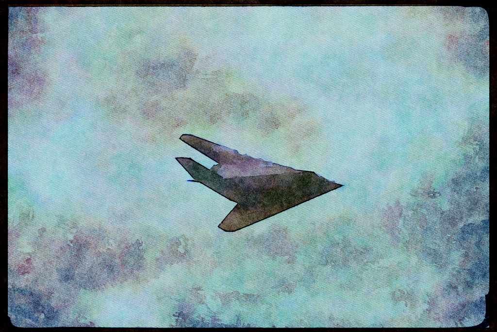 Austria 034059 Lockheed F 117A Nighthawk _ United States Air Force A4 Limited Edition Watercolour Print