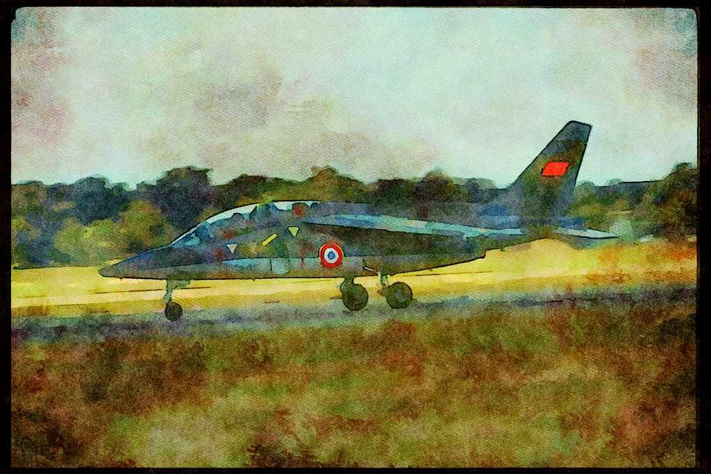Austria 034069 Dassault Alpha Jet A _ French Air Force A4 Limited Edition Watercolour Print