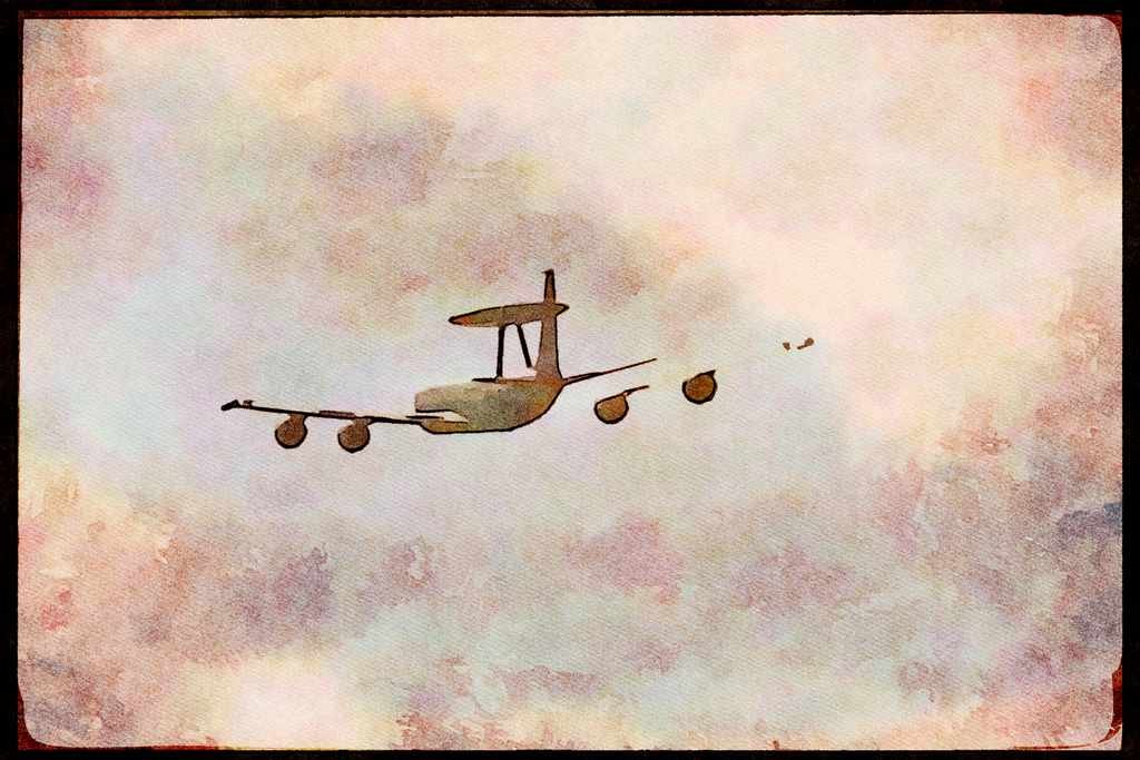 Austria 034077 Boeing E 3D Sentry AEW.Mk 1 _ Royal Air Force A4 Limited Edition Watercolour Print