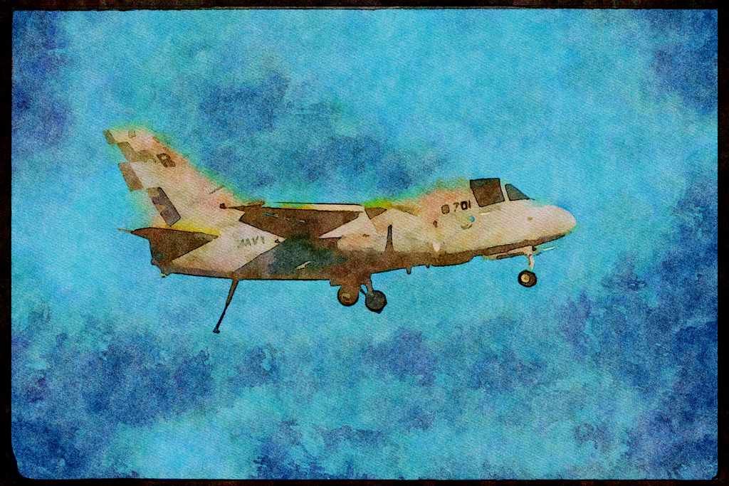 Austria 034087 Lockheed S 3B Viking _ United States Navy A4 Limited Edition Watercolour Print