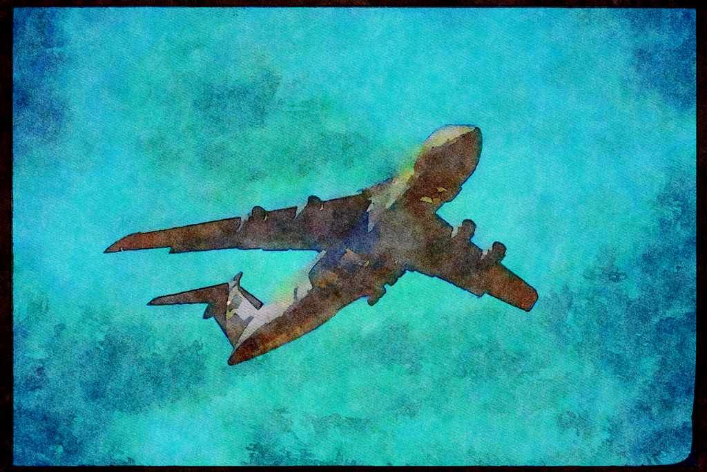 Austria 034091 Lockheed C 5B Galaxy _ United States Air Force A4 Limited Edition Watercolour Print