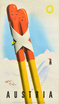 Austria Hotdogs Skiing Vintage Retro Advert Poster A4 Photo Print